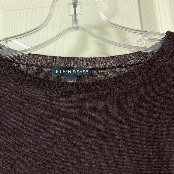Eileen Fisher chocolate brown sweater with longer back. Oversized - Picture 4 of 6